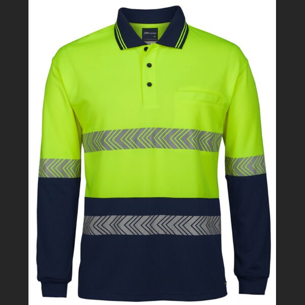 JB's WEAR Hi Vis L/S Segmented Tape Polo Thumbnail
