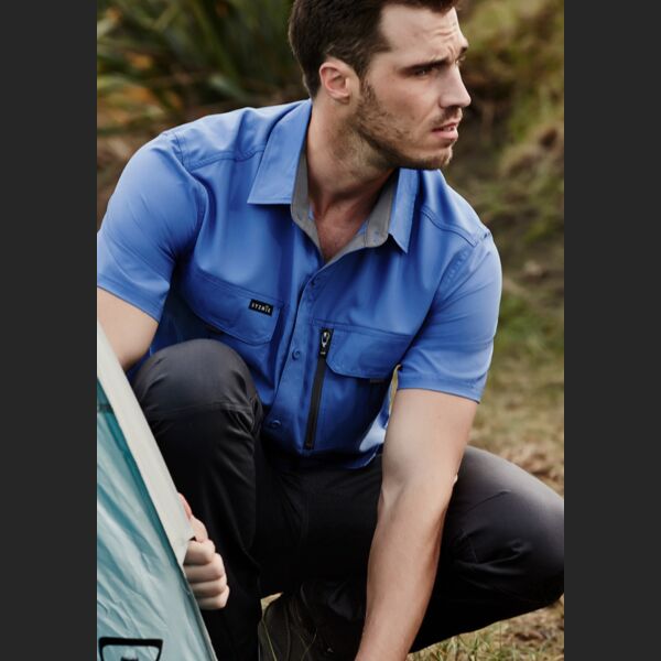 SYZMIK Mens Outdoor S/S Shirt Thumbnail